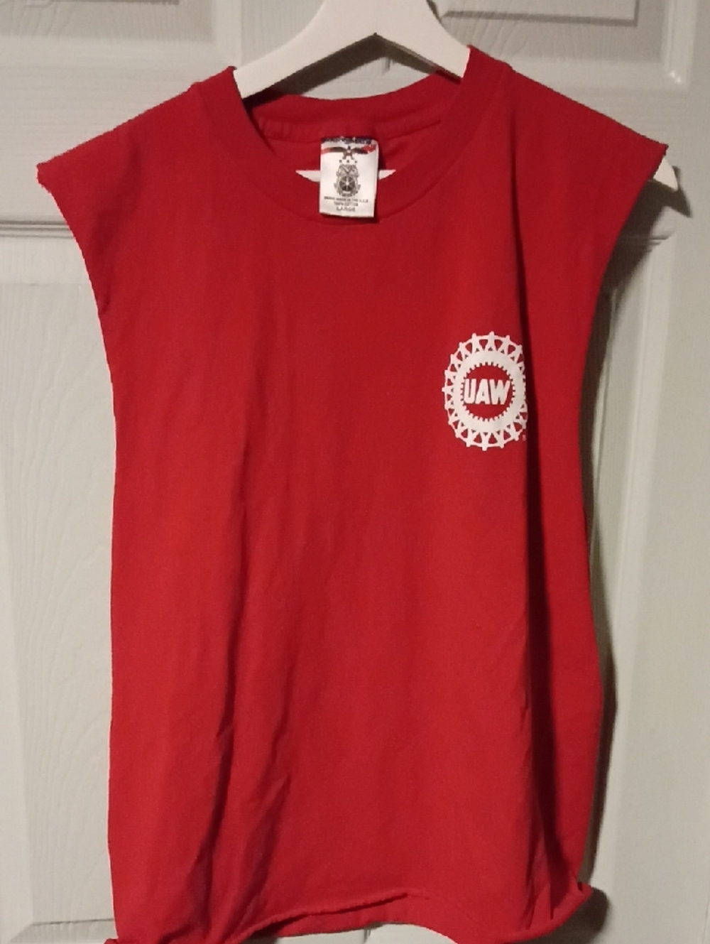 Red Men's Sleeveless Logo Tee